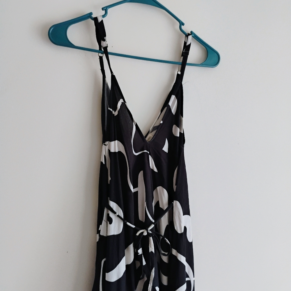 World Market Goa Harem Jumpsuit Black Baggy Romper Abstract Artsy S/M SIZE 2-8 - Picture 5 of 12